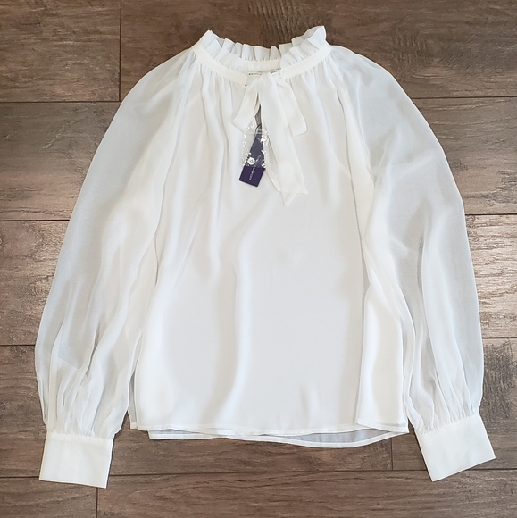 Rebecca Minkoff Tops - NWT Revolve Rebecca Minkoff Viko Top White Chiffon Blouse Size Medium